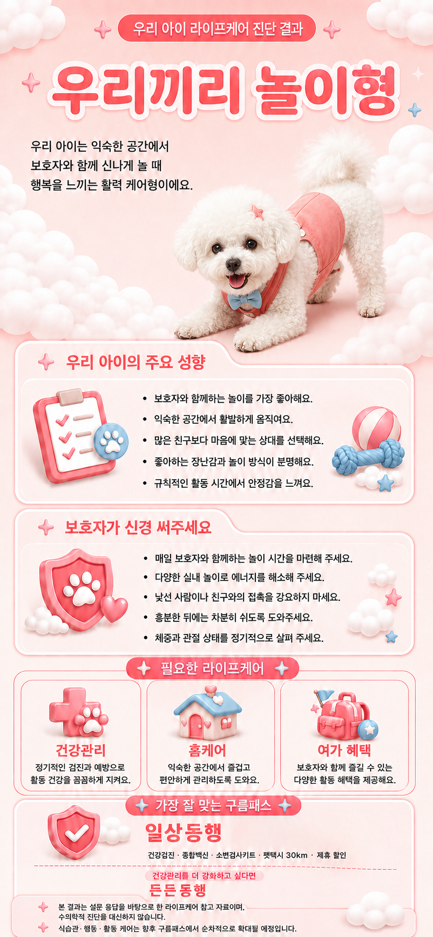 GBTI 놀이형 성향과 맞춤 라이프케어 결과